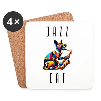 Jazz Sfinks Cat - Dessous de verre (lot de 4) - blanc - Devant
