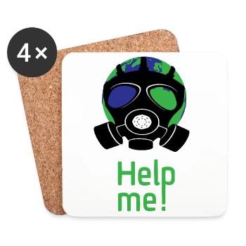 Help me - Coasters (set of 4) - white - Front