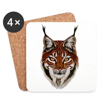 Luchs - Europas größte Raubkatze - Untersetzer (4er-Set) - Weiß - Vorne