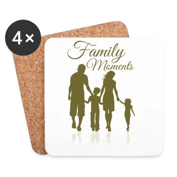 Silhouette Famille En Plein Air - Dessous de verre (lot de 4) - blanc - Devant