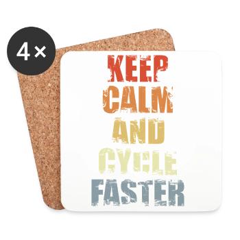 Cycliste calme - Dessous de verre (lot de 4) - blanc - Devant