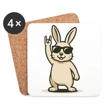 Rock’n’Hoppel - Dessous de verre (lot de 4) - blanc - Devant