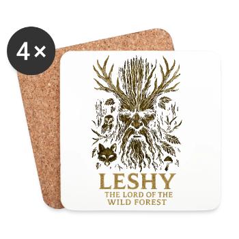 Leshy Forest Guardian Vintage Wood Art - Coasters (set of 4) - white - Front
