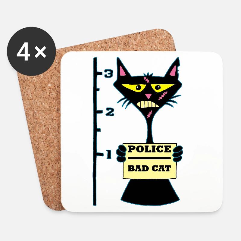 Abschaum-Katze - Untersetzer (4er-Set) - Weiß