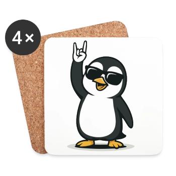 Rockin' Penguin Style - Coasters (set of 4) - white - Front