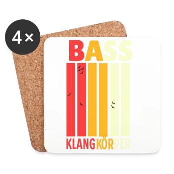 Chor: Bass Klangkörper für Musiker - Untersetzer (4er-Set) - Weiß - Vorne