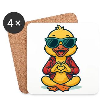 Duckling Heart Beat - Coasters (set of 4) - white - Front