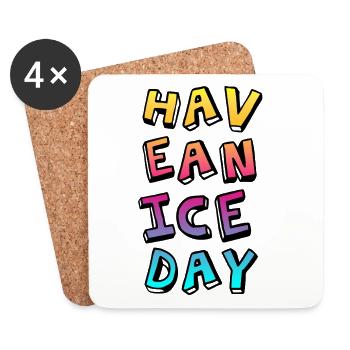 Have a nice Day Comic Course Summer Fun Sayings - Coasters (set of 4) - white - Front