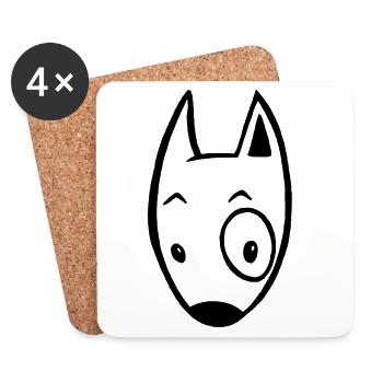 Little Black Dog - Coasters (set of 4) - white - Front