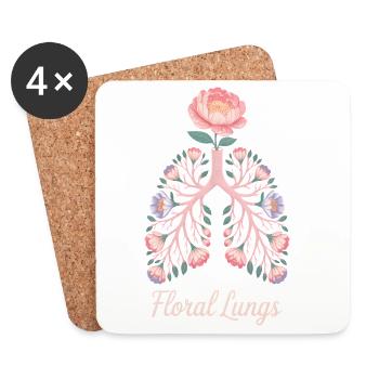 Floral Lungs - Coasters (set of 4) - white - Front