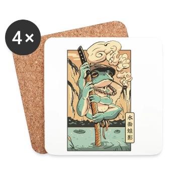 Frog Sommelier à la Nature - Coasters (set of 4) - white - Front
