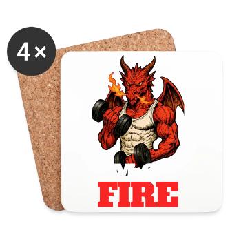 ICH BIN FEUER - Gamer Humor - Untersetzer (4er-Set) - Weiß - Vorne