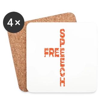 Libre Parole Mot Art Design - Dessous de verre (lot de 4) - blanc - Devant