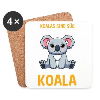 Koalas Sind Süß ich Bin Süß Also Bin Ich Ein Koala - Untersetzer (4er-Set) - Weiß - Vorne