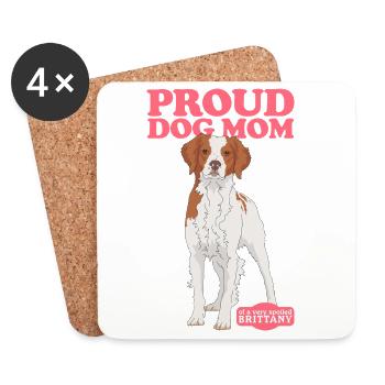 Brittany Mom Epagneul Breton Vorstehhund Geschenk - Untersetzer (4er-Set) - Weiß - Vorne