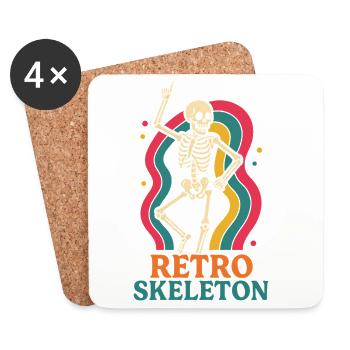 Retro Skeleton Dance Motif - Coasters (set of 4) - white - Front
