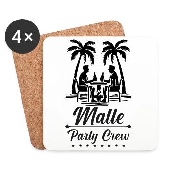 Malle Party Crew Design - Dessous de verre (lot de 4) - blanc - Devant