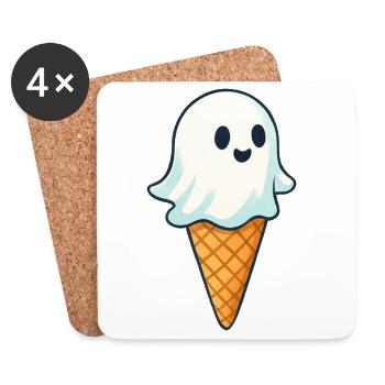 Süßer Geister-Eiscreme Druck - Coasters (set of 4) - white - Front