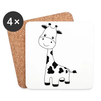 Giraffe - Untersetzer (4er-Set) - Weiß - Vorne