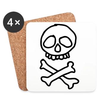 Piraten_skull - Dessous de verre (lot de 4) - blanc - Devant
