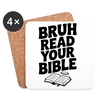 Bruh, lies deine Bibel - Untersetzer (4er-Set) - Weiß - Vorne