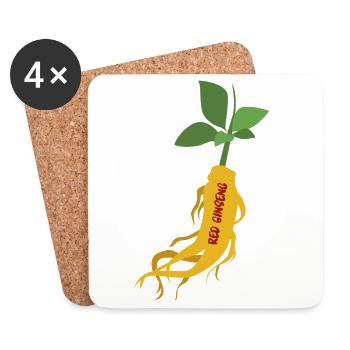 Korean Red Ginseng – Power Root - Coasters (set of 4) - white - Front