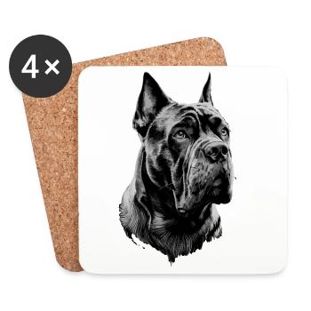 Majestic Cane Corso Dog Portrait - Coasters (set of 4) - white - Front