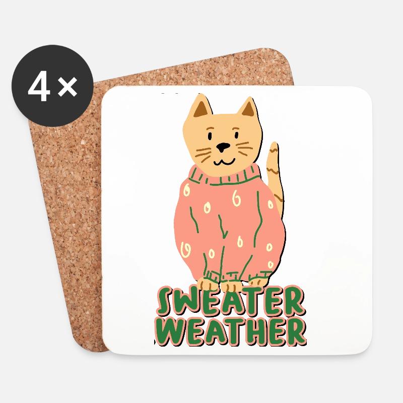Sweater Weather - Untersetzer (4er-Set) - Weiß