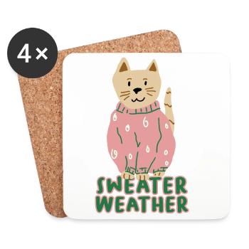 Sweater_weather - Untersetzer (4er-Set) - Weiß - Vorne