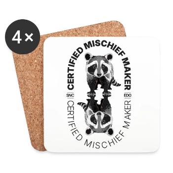 Voie de Tanuki - Dessous de verre (lot de 4) - blanc - Devant
