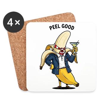 Homme banane en costume - Dessous de verre (lot de 4) - blanc - Devant