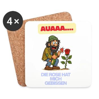 La rose m’a mordu - Dessous de verre (lot de 4) - blanc - Devant
