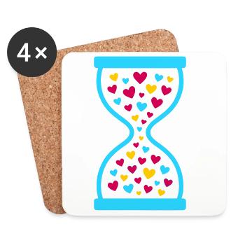 Love Never Stops-Hourglass of Timeless Love  - Coasters (set of 4) - white - Front