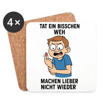 Nicht Wieder Weh Cartoon Junge - Untersetzer (4er-Set) - Weiß - Vorne