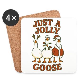 Weihnachten Just A Jolly Goose lustiges Design - Untersetzer (4er-Set) - Weiß - Vorne
