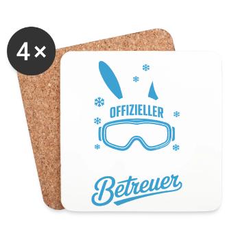 Superviseur officiel du lapin de ski - Dessous de verre (lot de 4) - blanc - Devant