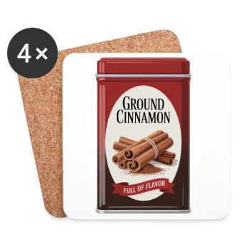 Ground Cinnamon Zimt Full Of Flavor - Untersetzer (4er-Set) - Weiß - Vorne