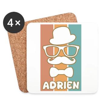 Gift for Adrien - Coasters (set of 4) - white - Front