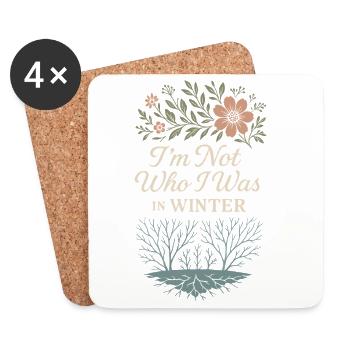 Mindful Growth, Spring Renewal, - Coasters (set of 4) - white - Front