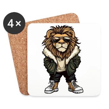 Leo Cool Winter - Coasters (set of 4) - white - Front