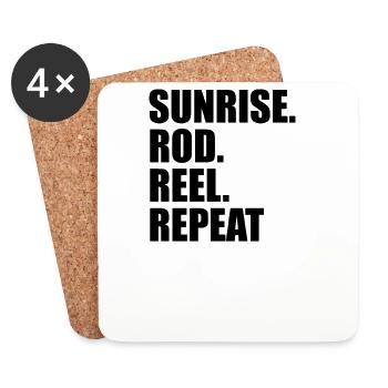 Sunrise Rod Reel Repeat - Coasters (set of 4) - white - Front