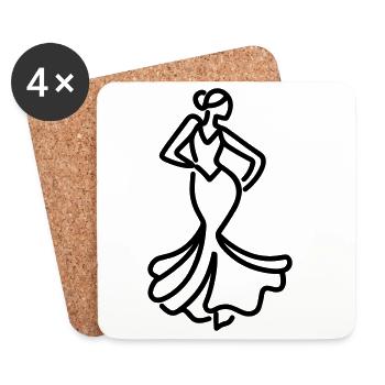 flamenco - Dessous de verre (lot de 4) - blanc - Devant