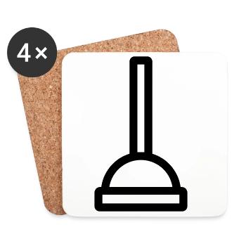 suction cup - Coasters (set of 4) - white - Front