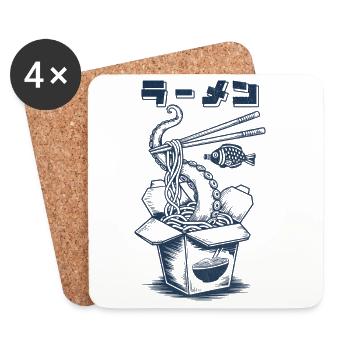 Tintenfisch Ramen - Untersetzer (4er-Set) - Weiß - Vorne