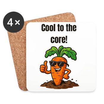 Carotte Kerncool avec lunettes de soleil - Dessous de verre (lot de 4) - blanc - Devant