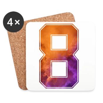 NON. 8 NUMÉRO 8 COLLÈGE 8E ANNIVERSAIRE - Dessous de verre (lot de 4) - blanc - Devant