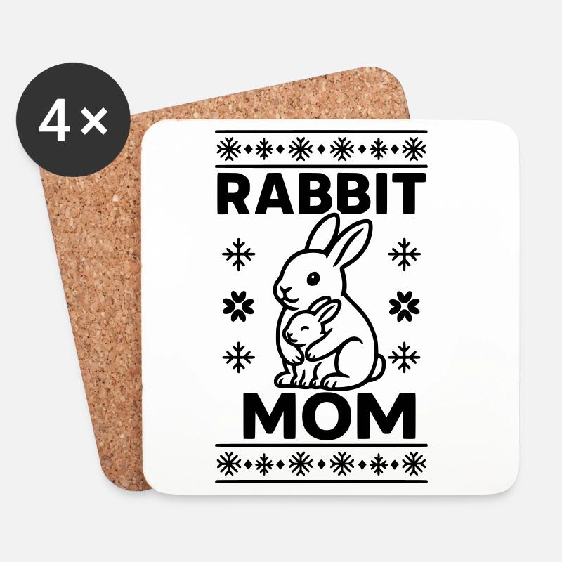 rabbit mom kaninchen mama  - Untersetzer (4er-Set) - Weiß