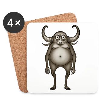 BUG #6 – dunkle Hölle - Untersetzer (4er-Set) - Weiß - Vorne