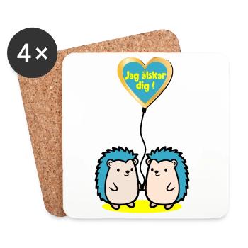 Je t’aime - Dessous de verre (lot de 4) - blanc - Devant