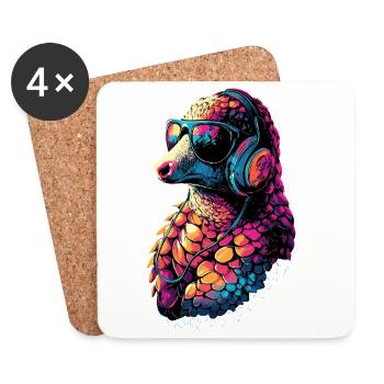 Pangolin Schuppentier Tannenzapfentier Pangoline - Untersetzer (4er-Set) - Weiß - Vorne